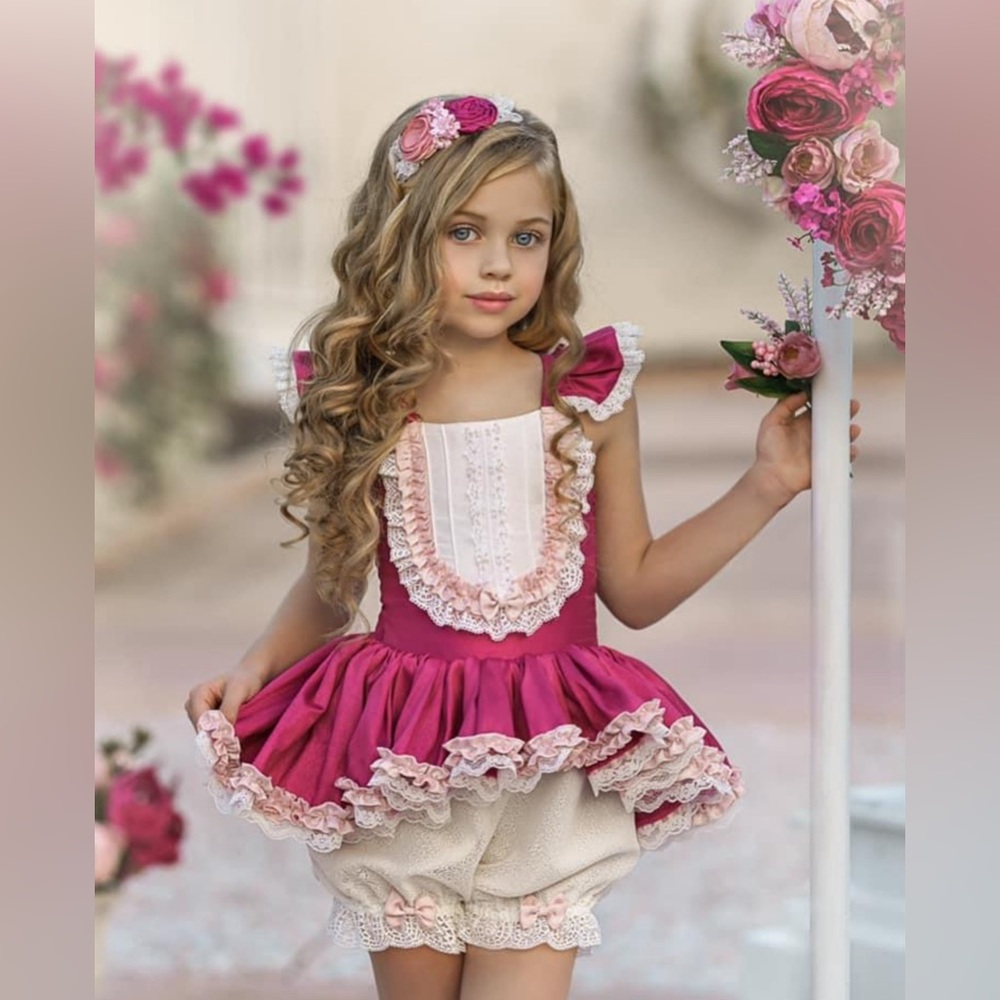 Dollcake Pure Heart Romper Burgundy color